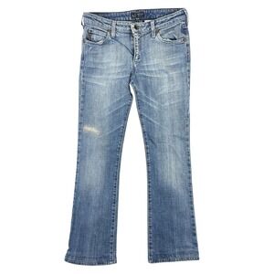 Armani Jeans Comfort Fit Bootcut Denim Pants Womens 28 Blue Made In Italy Y2K
